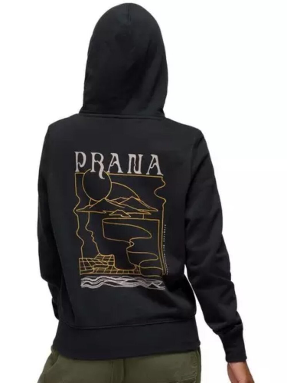 Women's Prana Graphic Black Hoodie